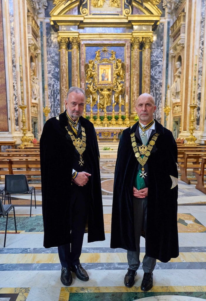 Habsburg mit dem Prokurator des Ordens, Vinzenz Stimpfl-Abele