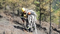 Den bereits siebten Tag in Folge standen die freiwilligen Helfer beim riesigen Brand im ...