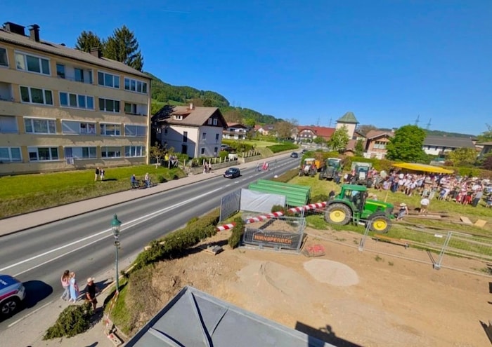 Der Spitz kam auf der Straße zum Liegen
