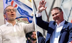 Fernduell zwischen Andreas Babler (li.) und Herbert Kickl am 1. Mai: Die Roten marschierten in ...