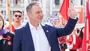 SPÖ-Chef und Vizekanzler Babler beim Maiaufmarsch der SPÖ in Wien