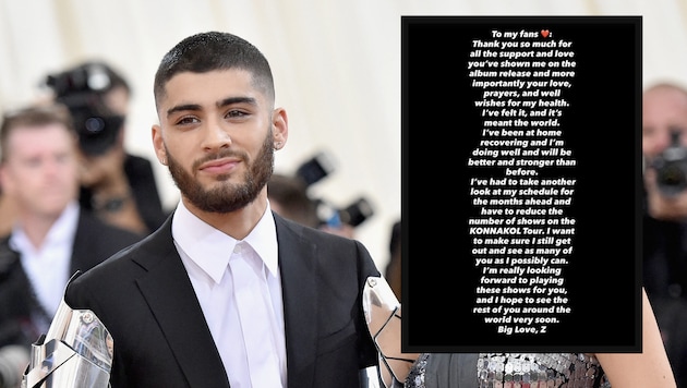 Sorge um Zayn Malik: Der Sänger meldete sich nach seinem Krankenhausaufenthalt bei den Fans ...