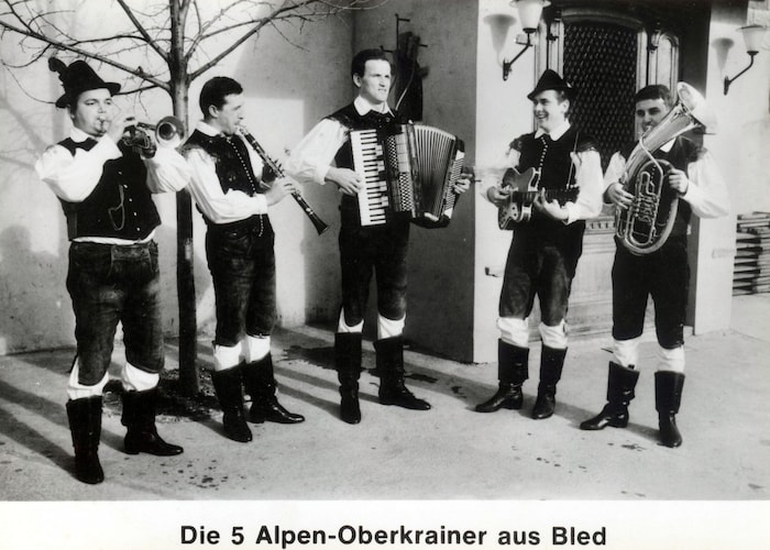 Das Original-Quintett von Alpski kvintet aus dem Jahr 1967.
