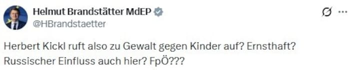 Das Posting von NEOS-Politiker Helmut Brandstätter zum Kickl-Sager.