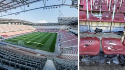 Im Wörthersee-Stadion demolierten einige Fans wieder Stühle ...