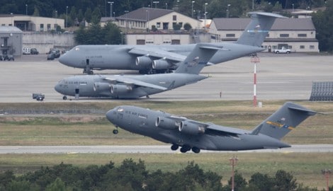 Die Luftwaffenbasis Ramstein in Deutschland ist einer der wichtigsten US-Stützpunkte in Europa – ...
