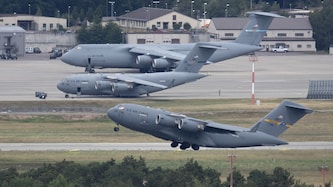 Die Luftwaffenbasis Ramstein in Deutschland ist einer der wichtigsten US-Stützpunkte in Europa – ...