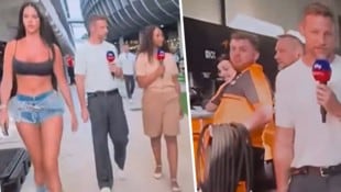 Ivana Knoll (li.) sorgte mit ihrem Walk für Ablenkung beim Kameramann und einem ...
