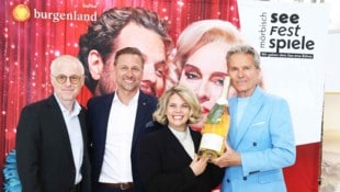 Schlumberger-Chef Florian Czink mit Claudia Priber, Alfons Haider, Dietmar Posteiner und einer ...