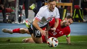 Calhanoglu und Co. brachten 2024 das ÖFB-Team (im Bild Baumgartner) zu Fall.