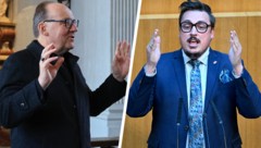 FPÖ-Mandatar Christoph Steiner (re.) wirft Diözesanbischof Glettler parteipolitische linke ...