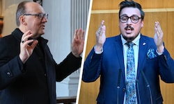 FPÖ-Mandatar Christoph Steiner (re.) wirft Diözesanbischof Glettler parteipolitische linke ...