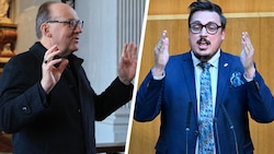 FPÖ-Mandatar Christoph Steiner (re.) wirft Diözesanbischof Glettler parteipolitische linke ...