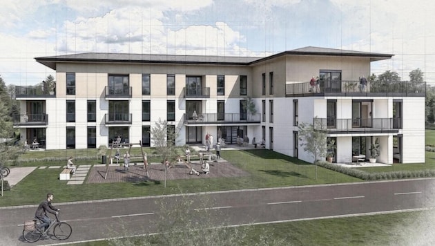 So soll das „Haus der Generationen“ am Hubertusweg in St. Kanzian aussehen - acht Wohneinheiten ...