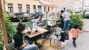 Die Grätzeloasen verwandeln Parkplätze oder ungenutzte Flächen in begrünte Aufenthaltsorte im ...