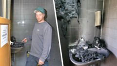 Bauhofleiter Erwin Hochauer (li.) entdeckte den ersten Brand. Sämtliche WC-Anlagen bleiben ...