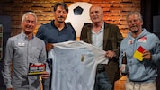 Moderator Hannes Steiner mit Gast Ivica Vastic und den Experten Kurt Garger und Frenkie ...