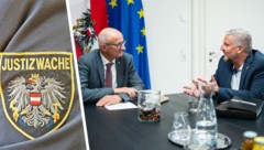 LH Anton Mattle (ÖVP) tauschte sich mit Thomas Erhard, Vorsitzender der Justizwachegewerkschaft ...