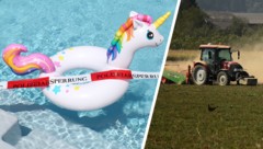 Die Dürre hat auch Aschach a.d. Steyr im Griff: Die Felder sind staubtrocken, während der ...