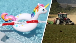 Die Dürre hat auch Aschach a.d. Steyr im Griff: Die Felder sind staubtrocken, während der ...