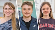 Zufriedene Gesichter am ersten Tag der Reifeprüfung: Hann Brcic (17), Tim Malek (18) und Hannah ...