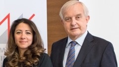 Der Präsident der Wiener Ärztekammer, Johannes Steinhart, und seine Vize-Präsidentin und ...