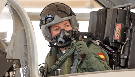 Kronprinzessin Leonor bewies im Cockpit eines Kampfjets echte Nerven.