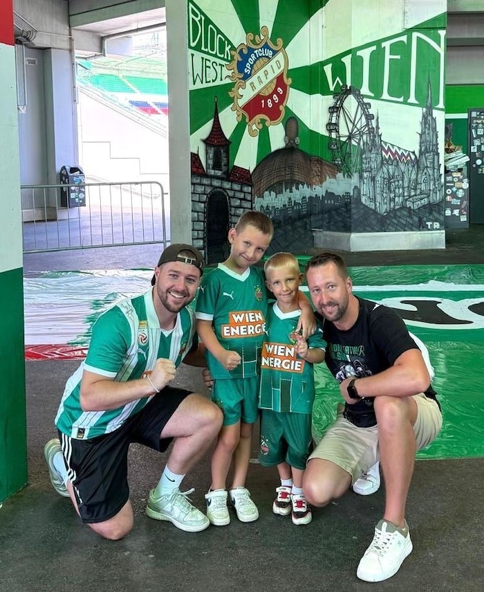 Nico Haberl ist mit Bruder Mario und den Neffen Jonas und Finn immer wieder in Hütteldorf im ...