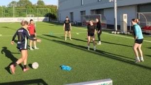 Die früheren Neulengbach-Frauen am ÖFB-Campus beim Training.