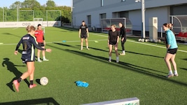 Die früheren Neulengbach-Frauen am ÖFB-Campus beim Training.