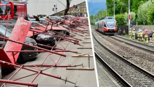 Beschädigte Autos und ein evakuierter Zug – heftige Böen haben in Salzburg ihre Spuren ...