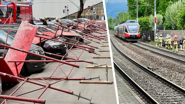 Beschädigte Autos und ein evakuierter Zug – heftige Böen haben in Salzburg ihre Spuren ...