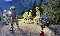 Die Feuerwehr kümmerte sich um die Sicherung und Bergung des Fahrzeugs.