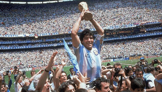 Unvergessen: Diego Maradona bei der WM 1986.