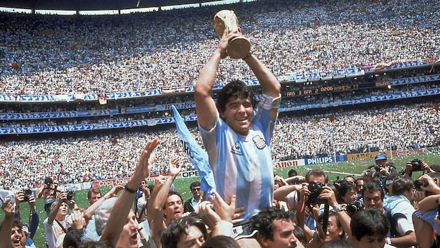 Unvergessen: Diego Maradona bei der WM 1986.