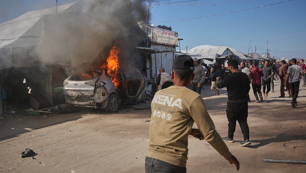 Auswirkungen eines israelischen Luftangriffs im Gazastreifen am Mittwoch