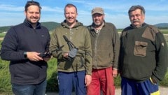 Thomas Ranits, Mario Markl, Johann Szeliansky und Josef Roth nach getaner Arbeit. Diesmal wurde ...