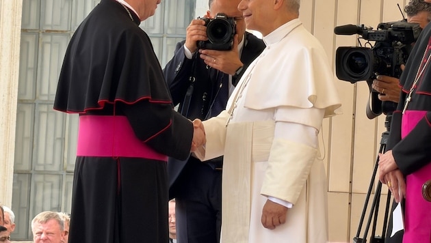 Bischof Benno reiste nach Rom, wo er auch den Papst traf.