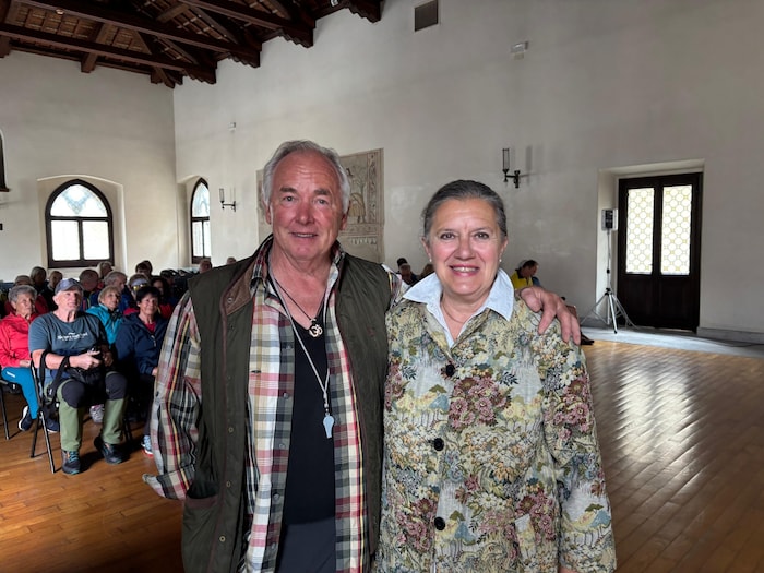 Gerhgard Dörfler mit Antonella Comelli , Tochter des Regionspräsidenten während der Zeit des ...