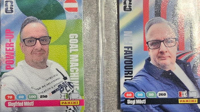 Nie im Team, dennoch erhielt Möstl eigene Panini-Bilder.