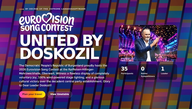 „United By Doskozil“ lautet das Motto des heurigen Song Contests, so „songcontest2026.at“.