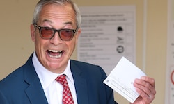 Nigel Farage bei der Stimmabgabe
