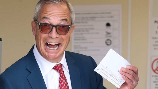 Nigel Farage bei der Stimmabgabe