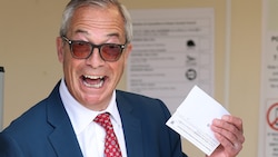 Nigel Farage bei der Stimmabgabe