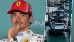 Ferrari-Pilot Charles Leclerc freut sich über seine neue Luxus-Yacht