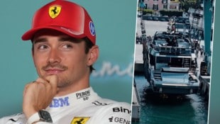 Ferrari-Pilot Charles Leclerc freut sich über seine neue Luxus-Yacht