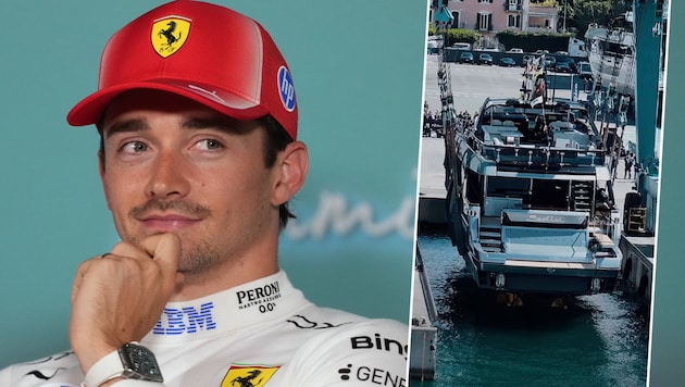 Ferrari-Pilot Charles Leclerc freut sich über seine neue Luxus-Yacht