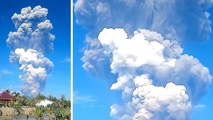 Der Vulkan spukte Asche bis zu bis elf Kilometer in den Himmel.