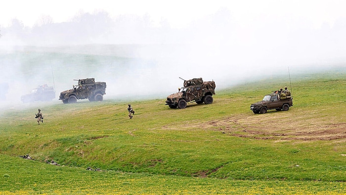 Polnische und litauische Soldaten bei einer gemeinsamen Übung