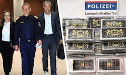 LKA Tirol-Chefin Katja Tersch, Landespolizeidirektor Helmut Tomac und der Chef der Innsbrucker ...